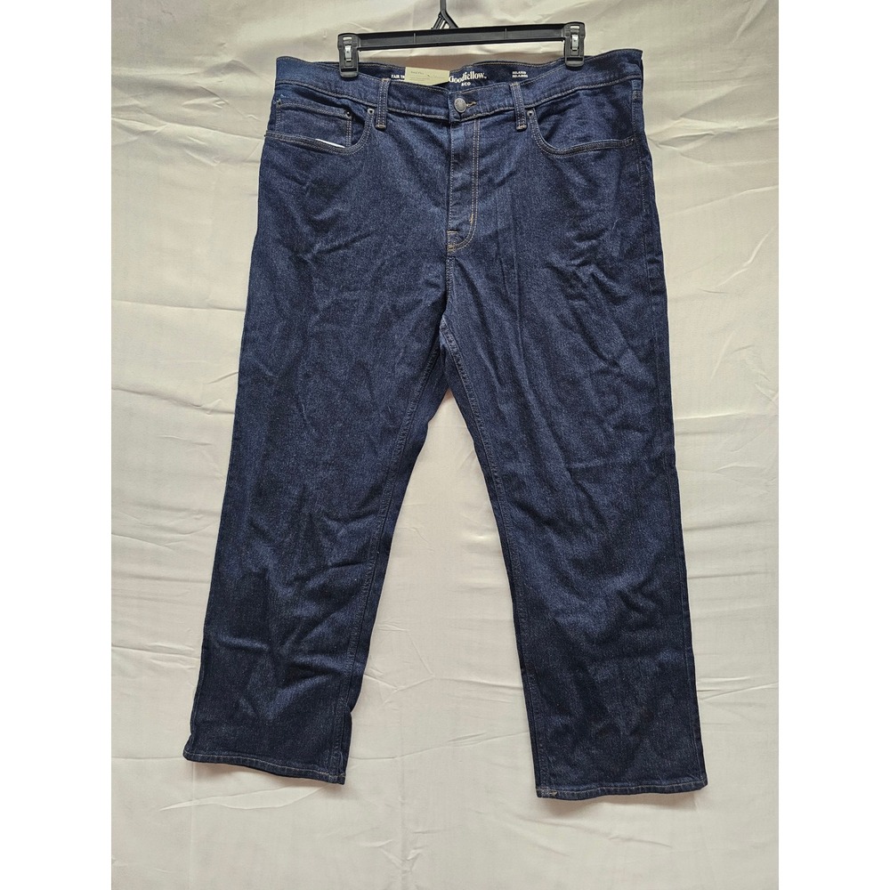Goodfellow & Co Mens Relaxed Fit Straight Leg Jeans Blue Cotton Blend Size 40x30
